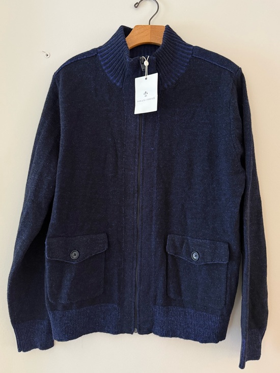 Toscano Firenze Other - NWT✨ Toscano Firenze Navy Full-Zip Cardigan Sweater Size Medium